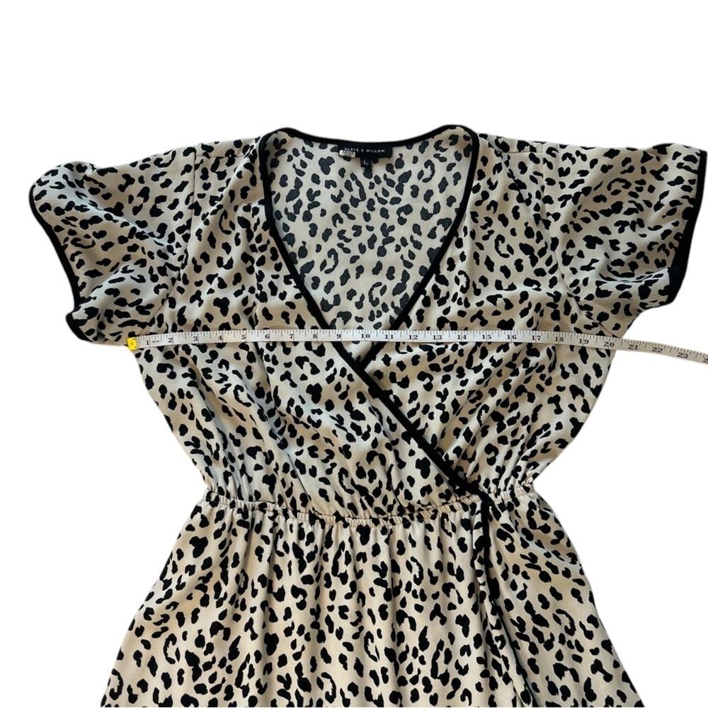 Slate and Willlow women’s size large Leopard Print faux Wrap Dress lined - Picture 9 of 13